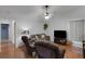 Comfortable living room with a large television and ample seating at 4926 72Nd E St, Bradenton, FL 34203