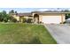 Well-maintained home showcasing manicured landscaping, a spacious driveway, and an attached two-car garage at 5955 Ferendina St, North Port, FL 34291