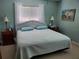 Relaxing bedroom with comfortable bedding, window and two side tables with lamps at 6902 11Th W Ave, Bradenton, FL 34209
