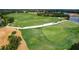 Aerial view of the lush green golf course showcasing its manicured lawns and scenic landscape at 8005 Royal Birkdale Cir, Lakewood Ranch, FL 34202