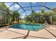 Screened-in pool with views of lush backyard landscaping, creating a private retreat for swimming and sunbathing at 8005 Royal Birkdale Cir, Lakewood Ranch, FL 34202