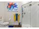 Clean bathroom features a glass door shower at 19006 69Th E Ave, Bradenton, FL 34211