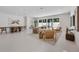Spacious living room is well lit and features neutral colors and sliding glass doors to the exterior at 2596 Floyd St, Sarasota, FL 34239