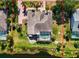 Aerial view of home showcasing a private pool, lush landscaping, and manicured backyard at 2816 88Th E Ave, Parrish, FL 34219