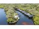 Wide aerial showcasing the boat slips, the lovely gazebo, and the waterways this community offers at 5633 Key Largo Ct # B-08, Bradenton, FL 34203