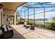 Screened lanai featuring seating area with beautiful views of the pond at 6519 43Rd E Ct, Sarasota, FL 34243