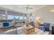 Bright living room featuring large windows, a work space, and comfortable seating at 6819 Dominion Ln, Lakewood Ranch, FL 34202