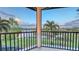 This screened-in patio provides stunning lake views, creating a tranquil outdoor retreat at 6819 Dominion Ln, Lakewood Ranch, FL 34202