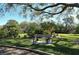 A peaceful bench in a common area offers a quiet spot for relaxation and reflection at 7876 Eagle Creek Dr, Sarasota, FL 34243