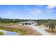 Lovely elevation of modern home featuring attached garage and long private driveway at 1116 406Th E Ct, Myakka City, FL 34251