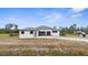 Exterior view of a modern home with a red front door at 1116 406Th E Ct, Myakka City, FL 34251