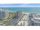 Aerial view of the beach and beachfront property at 1212 Benjamin Franklin Dr # 306, Sarasota, FL 34236