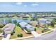 A serene lakefront neighborhood is captured in an aerial view, showcasing meticulously maintained landscaping and homes at 12237 Longview Lake Cir, Bradenton, FL 34211