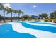 Fun splash pad area with palm trees and playground, perfect for Gathering activities at 12237 Longview Lake Cir, Bradenton, FL 34211