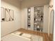 Bedroom featuring built-in shelving, stylish decor, and ample natural light at 12541 Estrella Blvd, Punta Gorda, FL 33955