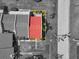An aerial schematic of the home's placement on the property showing proximity to street and surrounding area at 1302 58Th W St, Bradenton, FL 34209