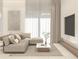 Bright living room with a comfortable sectional sofa, stylish coffee table, and sheer curtains for soft, natural light at 2590 Floyd St, Sarasota, FL 34239