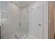 Clean modern shower with glass enclosure and built-in niche at 2590 Floyd St, Sarasota, FL 34239