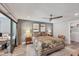 Bright main bedroom featuring office, ceiling fan, and tasteful decor at 3955 Glen Oaks Manor Dr, Sarasota, FL 34232