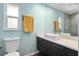 Bathroom featuring a modern vanity, sleek fixtures, and contemporary design at 4415 Charing Cross Rd, Sarasota, FL 34241