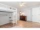 Bedroom featuring a loft bed, closet and a ceiling fan at 4415 Charing Cross Rd, Sarasota, FL 34241