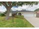 Charming single-story home featuring a well-manicured lawn and an attached two-car garage at 4415 Charing Cross Rd, Sarasota, FL 34241