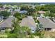 Expansive aerial shot showcases the home's backyard and screened in lanai in a lush, green neighborhood at 5209 Lansdowne Way, Palmetto, FL 34221