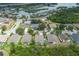 Enjoy community living with this stunning aerial view, showcasing the neighborhood's serene lake and lush landscaping at 5209 Lansdowne Way, Palmetto, FL 34221
