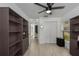 Office space with a ceiling fan, windows and view, storage and a large closet at 5209 Lansdowne Way, Palmetto, FL 34221