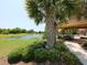 Scenic lake view from the community pavilion, perfect for relaxing and enjoying the outdoors at 521 Habitat Blvd, Osprey, FL 34229