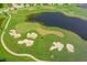 Breathtaking aerial perspective of the golf course showcasing pristine greens and intricate sand bunker layouts at 6633 The Masters Ave, Lakewood Ranch, FL 34202
