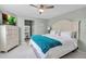 Inviting bedroom with a plush bed, turquoise accents, a TV, and a serene, comfortable ambiance at 709 84Th Nw St, Bradenton, FL 34209