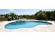Backyard view featuring a luxurious pool area, rock waterfall, and lush landscaping at 8121 Snowy Egret Pl, Bradenton, FL 34202