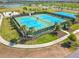 Overhead shot of the community tennis and basketball courts, providing recreation for residents at 8545 Daybreak St, Sarasota, FL 34241