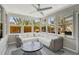 Cozy sunroom with large windows and comfortable seating offers a relaxing indoor-outdoor living experience at 1112 65Th Nw St, Bradenton, FL 34209