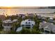 An elevated view shows the location of this modern home amongst similar high-end real estate at 1365 Harbor Dr, Sarasota, FL 34239