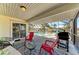 Enjoy this screened-in lanai with outdoor dining and access to the pool at 18082 Eau Gallie S Cir, Port Charlotte, FL 33948