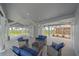Inviting outdoor lounge area features stylish wicker furniture with blue cushions, ideal for enjoying the outdoors at 216 Tenacity Ln, Sarasota, FL 34242