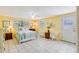Bedroom with vibrant colors and an outdoor entrance at 2165 Lemon Ave, Englewood, FL 34223