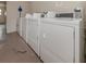 Laundry room features several coin operated dryers in a simple space at 340 Base E Ave # 314, Venice, FL 34285