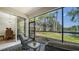 Inviting screened lanai with lake views, perfect for relaxing and entertaining at 5283 Descanso Ct # 101B18, Sarasota, FL 34238