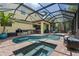 A beautiful screened-in pool with a built-in spa and outside bar-b-q area at 5503 Title Row Dr, Bradenton, FL 34210