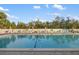 Inviting swimming pool with lounge chairs and umbrellas, surrounded by lush landscaping and mature trees at 6415 Midnight Pass Rd # 204, Sarasota, FL 34242