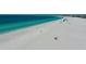Aerial view of a sandy beach featuring a couple of beachgoers enjoying the Florida sun at 1212 Benjamin Franklin Dr # 503, Sarasota, FL 34236