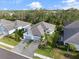 Aerial view of a beautifully landscaped neighborhood with well-maintained homes and manicured lawns under a bright blue sky at 12706 Cobalt Ter, Bradenton, FL 34211