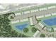 Aerial view showcasing the community layout, planned trails, lakes, and amenities at 15048 Cuzcorro Ct, Nokomis, FL 34275