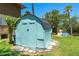 Exterior shot featuring the shed with dock access at 1680 Lemon Bay Dr, Venice, FL 34293
