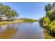 Waterfront view with lush vegetation, showcasing scenic natural surroundings and serene waterfront access at 2410 Tanglewood Dr, Sarasota, FL 34239
