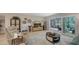 Inviting living room with a recliner, stylish decor, and sliding glass doors at 564 Lakeside Dr # 564, Bradenton, FL 34210