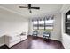 Serene living room featuring water views, hardwood floors, and designer seating at 5923 Snowy Egret Dr, Sarasota, FL 34238